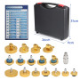 efuturetime Kit de 17 Pièces Adaptateurs pour Purge et Recharge de Liquide de Frein avec Raccord Rapide, Outil de Purgeurs Unive