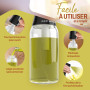 PORTENTUM Pulvérisateur d'huile Premium pour cuisine et friteuse d'air 300 ml Spray Cuisine Anti-goutte, Huile en verre avec dis
