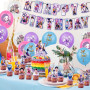 42pcs Set de Décoration Anniversaire, Kit de Fête avec Ballons, Bannière Joyeux Anniversaire, Cupcake Toppers, Fournitures de Fê
