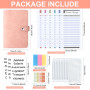 AiQInu Classeur A6, en PU Cuir Budget Planner Couverture avec 10 PVC Enveloppe Budget, 12 Feuilles Budget en Français, 3 Autocol