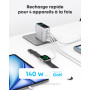 Anker Zolo Chargeur USB C 140 W, Adaptateur 4 Ports Rapide et Compact, Technologie GaN, contrôles tactiles intuitifs, iPhone sér
