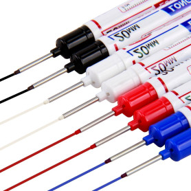 8 Pcs Marqueur Trou Profond, Marqueurs Charpentier, Marqueurs Imperméables Pointe Longue de 20 mm, Marqueur Precision Chantier p