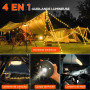 Guirlande Lumineuse de Camping, 8 Modes D'éclairage,2800mAh,Dure Jusqu'à 14 Heures,4 EN1 Guirlande Lumineuse Extérieure Portable