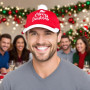 Bonnet Casquette Père Noël Adulte - Pompon Duveteux, Taille Réglable (55-60cm) - Accessoire Fête de Noël et Nouvel an