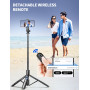 179CM Extensible Perche Trepied Smartphone, Perche a Selfie Trepied Aluminium avec Télécommande sans Fil et Support pour Télépho