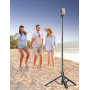 179CM Extensible Perche Trepied Smartphone, Perche a Selfie Trepied Aluminium avec Télécommande sans Fil et Support pour Télépho