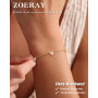 ZOERAY Bracelet Femme Argent Or en Trefle à 4 Feuilles Réglable Bracelet 18K Plaqué Or en Zircon Cubique Papillon Fleur Bracelet