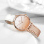 SK Montre pour Femme Ultra Fine et Minimaliste avec Deux Aiguilles et Bracelet en Cuir
