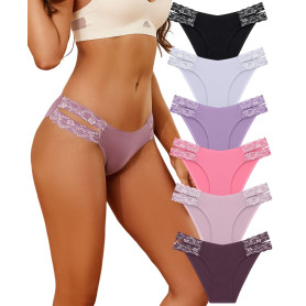 BeReady Culotte sans Couture Femme Slip Invisible sous-Vêtements Sexy Féminins Hipster Dentelle Bikini Culotte Femme