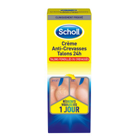 Scholl Crème Pieds Anti-Crevasses Talons Fendillés - Répare et Hydrate les Talons Crevassés en profondeur - Action 24h grâce à u