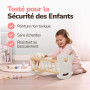 Kinderplay Berceau de poupée en Bois avec Parure de lit - Lit à Bascule pour poupées jusqu'à 49,5 cm - Jouet en Bois pour Filles