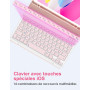 LAMA Étui avec Clavier pour iPad A16 11e génération 2025, iPad 10e génération 2022, étui de Protection Fin, étui avec Clavier Bl