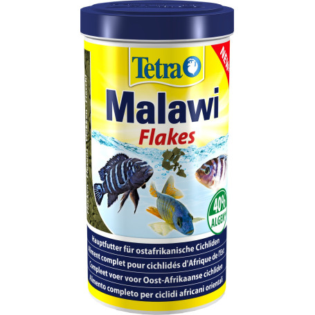 Tetra Malawi Flakes - Nourriture pour Poissons en Flocons - pour Tous Les cichlidés herbivores d'Afrique de l’Est - 1 l