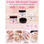 Yokilly Kit Ongle Gel UV Complet: Kit Ongle Manucure Avec 80W Lampe LED UV Electrique Ponceuse Pour Ongles Gel- Poudre Acrylique