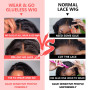 Perruque Bresilienne Cheveux Humain Sans Colle 4x4 HD Lace Perruque Femme Naturelle Brésilien Wear and Go Glueless Wig Human Hai