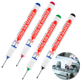 FIHODONE 4 Pièces Crayon Chantier, Marqueur Chantier de Forage de 20mm, Stylo Indelebile Pointe Fine, Marqueurs Trou Profond, Ac