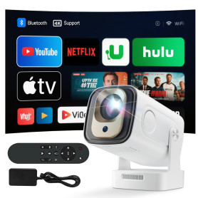 Mini Projecteur 4K Videoprojecteur Portable Projecteur Video WiFi 6 Android 11,1080P Full HD Supporté pour TÉLÉPhone/PC/Lap/Stic