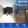 2 Pack Applique Murale Exterieur Interieur Lumière Avec Dètecteur de Mouvement LED Lampe Murale Extèrieures IP65 Étanche Noir 12