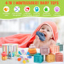 Plunack Jouets Bébés pour 6 à 12 Mois | 4 in 1 Montessori Sensoriel Jouets | Jouet Empilable Bébé | Motricité Cube d'activité Je