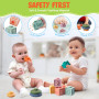 Plunack Jouets Bébés pour 6 à 12 Mois | 4 in 1 Montessori Sensoriel Jouets | Jouet Empilable Bébé | Motricité Cube d'activité Je