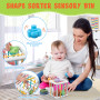 Plunack Jouets Bébés pour 6 à 12 Mois | 4 in 1 Montessori Sensoriel Jouets | Jouet Empilable Bébé | Motricité Cube d'activité Je
