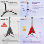 CAHAYA Support de Guitare Pliable au Sol: Trépied Universel Réglable avec Support de Cou pour Guitare Électrique, Acoustique, Ba