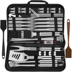 Grilliance 38pcs Kit Barbecue Set Accessoires de Grill en Acier Inoxydable pour Hommes,Ensemble d'Ustensiles de Grill de Haute Q