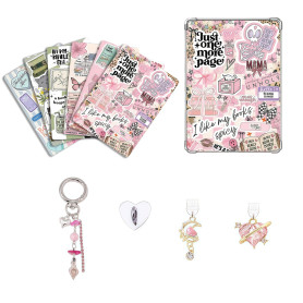 VelvetGlow 6 Pcs Inserts pour étui Clair pour liseuse, 2 Pcs Set de Charms pour Bouchons antipoussière, Accessoires de Charme ré