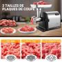 Hachoir a viande AOBOSI 3-IN-1 Hachoir à viande électrique avec 3 plaques de coupe en inox, 1 Kubbe et 3 tubes de remplissage po