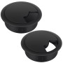 Bolatus Passe Cable Bureau 60 mm – Lot de 2 passages de Passe Fil Bureau en Plastique Noir Passage de câbles, Organisateur de Ge