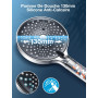 YEAUPE PRO Pommeau de Duche avec tuyau 1,6M, Pommeau de Douche Anti calcaire Grand (⌀130mm), Economie Deau, 6 types de jets, Hau