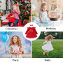 Winmany Tenues de Noël pour bébés filles Robe Tutu Toddler Jupe à manches longues en dentelle Vêtements chauds pour bébé+bandeau