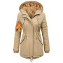 Nadeer Manteau Femme Hiver Polaire Chaud Veste Parka Manteau à Capuche Manches Longues Blouson Zippé Outercoat avec Poches