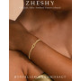 ZHESHY Bracelet Femme Argent Or Plaqué Or 14k Réglable Empilable Chaîne Bracelets Coeur Perle Love Scintillante Lot Bracelets Pe