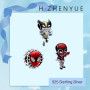 H.ZHENYUE Abalorio Charm 925 Perles En Argent Sterling Wicked Woman Magic Boy Girl pouravec Zircone,Compatible Européen Bracelet