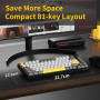AJAZZ AK820 Wired Mechanical Keyboard, 75% Gaming Keyboard with Volume Control Knob, PBT Keycaps, 82 Keys, Five-Layer Sound Insu