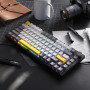 AJAZZ AK820 Wired Mechanical Keyboard, 75% Gaming Keyboard with Volume Control Knob, PBT Keycaps, 82 Keys, Five-Layer Sound Insu