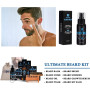 Kit Soin Barbe Homme Avec Huile à Barbe, Sérum de Croissance, Lavage, Baume, Brosse, Peigne, Ciseaux à Barbe
