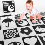 SULOLI 20pcs Cartes Flash Blanc et Noir，Cartes Éducatives, Carte de Stimulation Sensorielle Visuelle, Jeux Éducatifs Carte à Con