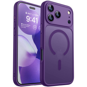 CANSHN Coque Magnétique pour iPhone 17 Pro Max (6,9 Pouces), Compatible avec MagSafe, [Protection Complète de l'appareil Photo] 