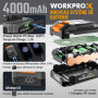 WORKPROX Souffleur de Feuilles Axial sans Fil 20V, Souffleur à Batterie 4,0 Ah avec Chargeur, Vitesse d'air Maximale 144 km/h et
