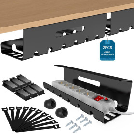 GLOSKIN Cable Management en 2 Pièces, Aucun Perçage Requis, Goulotte Passe Cable,Organisateur de Cable des Câbles pour Le Stocka