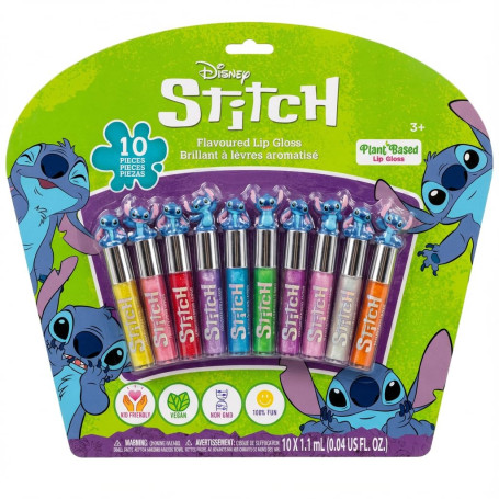 Stitch Kit 10 pièces de brillant à lèvres à base de plantes, articles de fête pour filles, idéal pour les fêtes, les soirées pyj