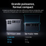 DJI Power 2000, station électrique portable 2 048 Wh (Batterie LFP), format compact, sortie stable de 3 000 W, recharge de 0–80%