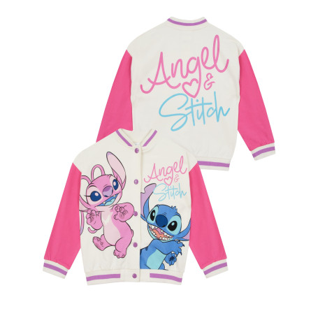 Disney Veste Stitch Et Angel | Blouson Aviateur Filles | Angel Et Stitch Vetement Fille