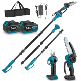 Yofidra 4 en 1 elagueuse batterie & Élagueuse sur perche sans fil - Sécateur sans balais 25 mm, mini-tronçonneuse 6", perche tél