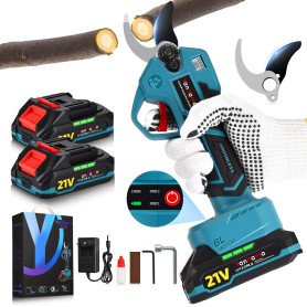 Yanhama Sécateur Électrique sans Fil 50mm, Ouverture 4 tailles, SK5 Lame, Secateur Electrique Professionnel avec Batterie 4000mA