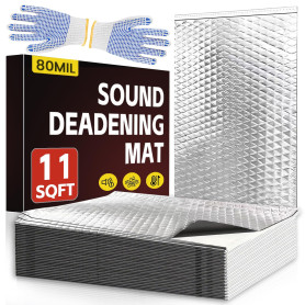 Lot de 10 tapis d'insonorisation pour voiture - 450 x 250 x 2 mm - En aluminium et butyle - Auto-adhésifs - En mousse d'isolatio