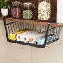 LDXDRU Lot de 2 paniers suspendus en métal extensible pour cuisine, armoire, salle de bain, garde-manger, bureau, noir