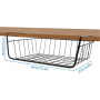 LDXDRU Lot de 2 paniers suspendus en métal extensible pour cuisine, armoire, salle de bain, garde-manger, bureau, noir